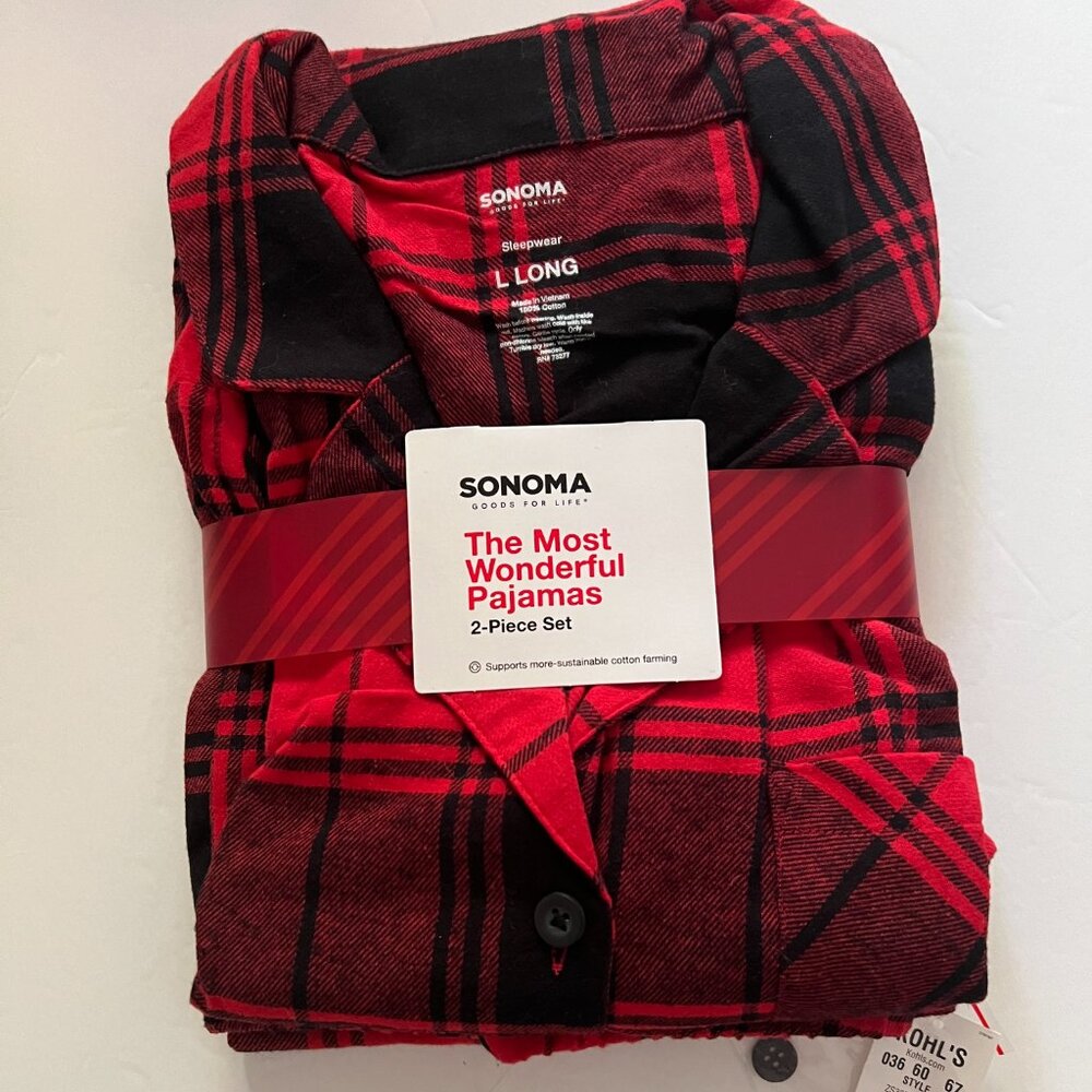 Sonoma Women's Nip 2 Pc Pajama Set Nwt Size L Long - image 1